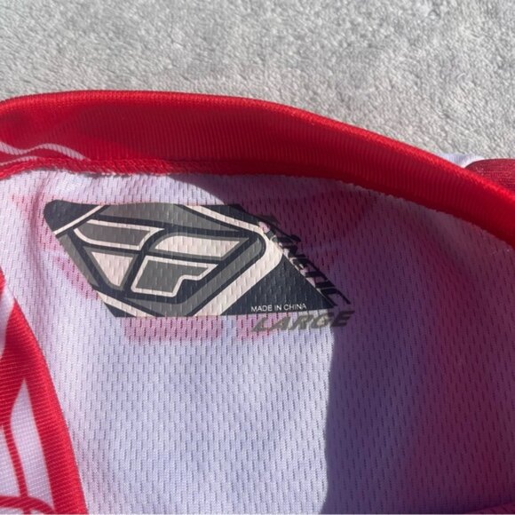 Fly Kinetic Red & White Dirt Bike/Motorcross/Trail Riding Perforated Jersey - Picture 4 of 10